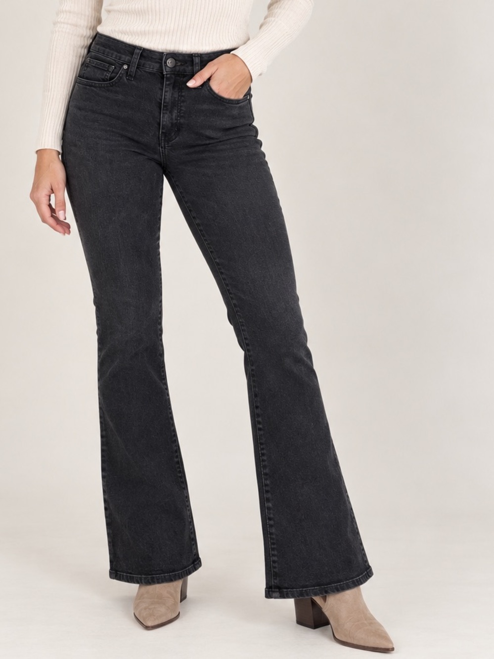 Madewell Skinny Flare Jeans Size 28 Faded Black High Rise